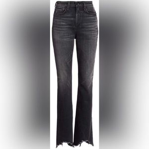 Rag & Bone NWT high rise black wash split hem flare jeans size 24